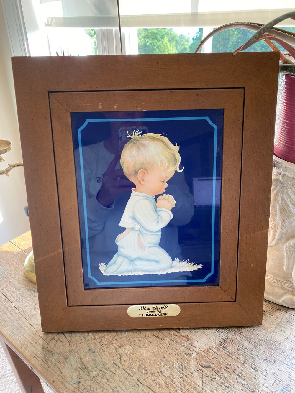 Vtg Goebel Hummel Picture Bless us All By Charlot Byj Hummel Werk Framed